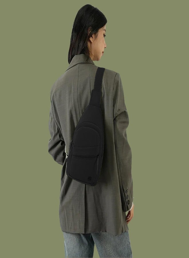 ZOLYPY Nylon Crossbody Sling Bag for Men & Women | Lightweight Water-Resistant Travel Shoulder Bag with Multiple Pockets | Adjustable Strap Everyday Carry Bag (Black) - Image 2